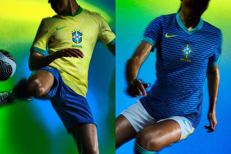 Veja os novos uniformes 1 e 2 da seleção brasileira — Foto: Divulgação