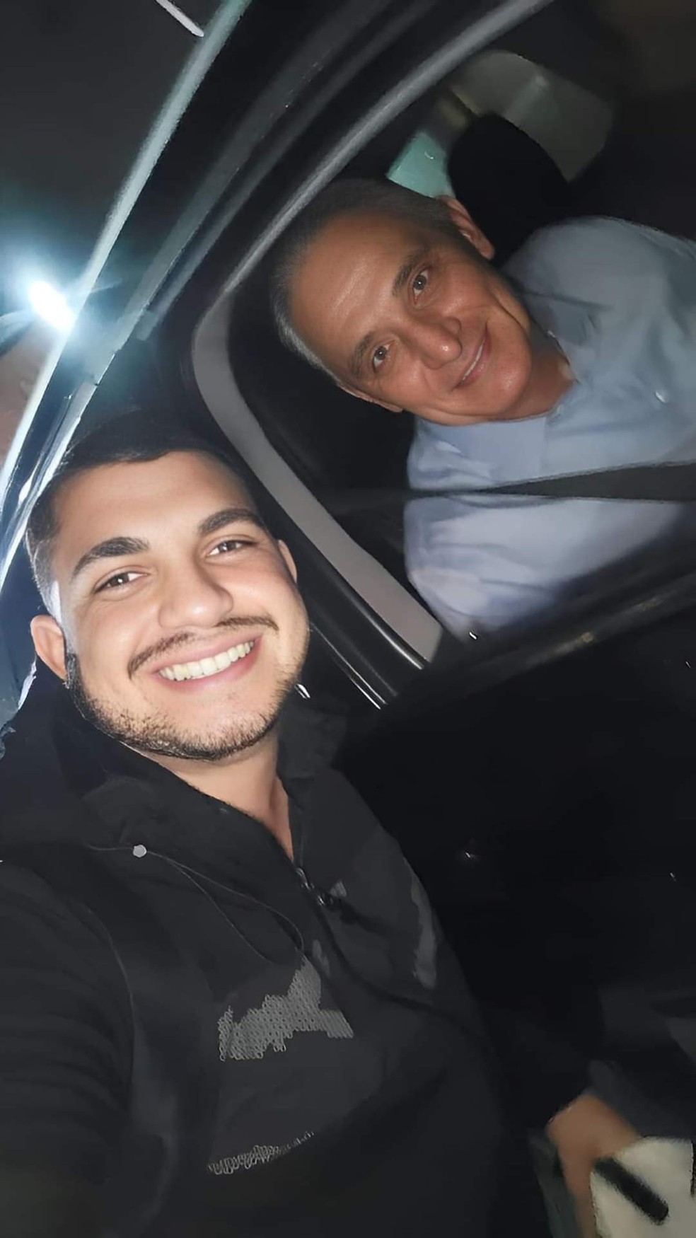Arthur Mendonça tira foto ao lado de Tite, técnico do Flamengo — Foto: Arquivo Pessoal