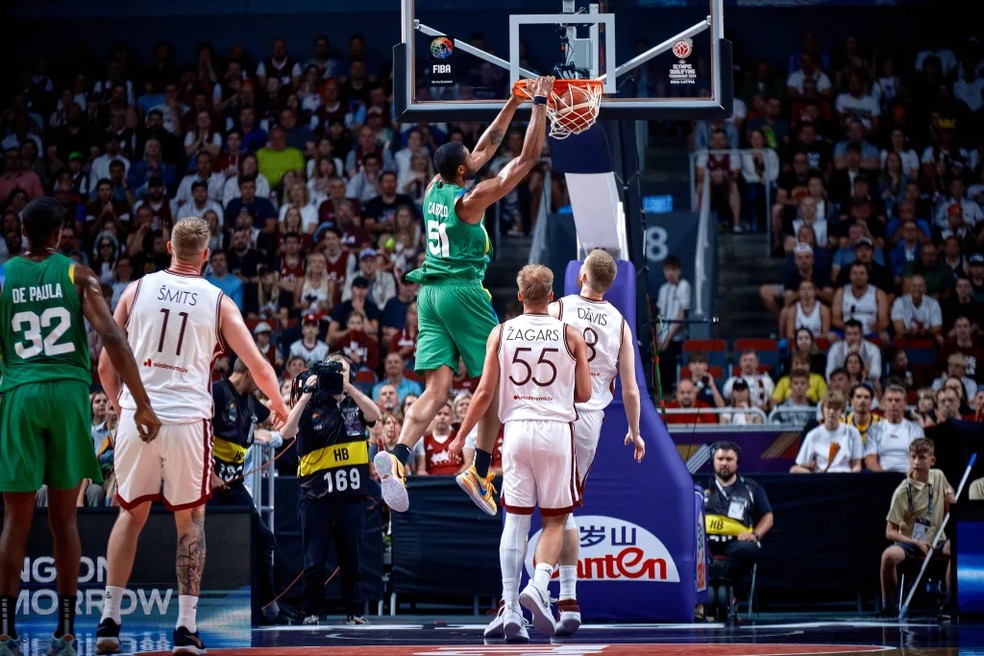 Caboclo Brasil x Letônia Seleção masculina Pré-Olímpico de Basquete — Foto: FIBA