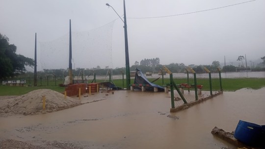 CT do Brusque volta a ser afetado por grande volume de chuva na cidade - Foto: (Divulgação/Brusque FC)