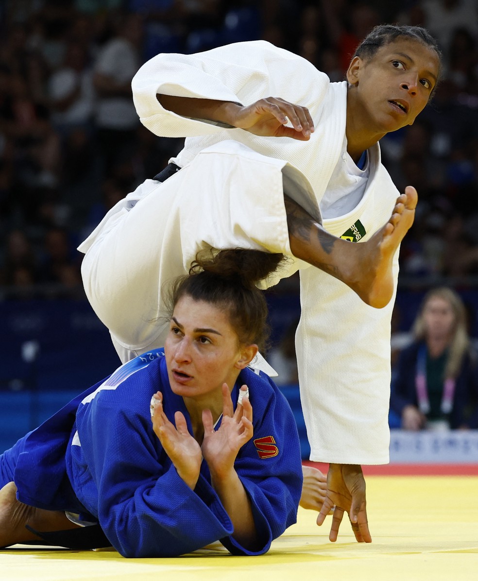Rafaela Silva vence georgiana e avança às semifinais do judô em Paris — Foto: REUTERS/Kim Kyung-Hoon