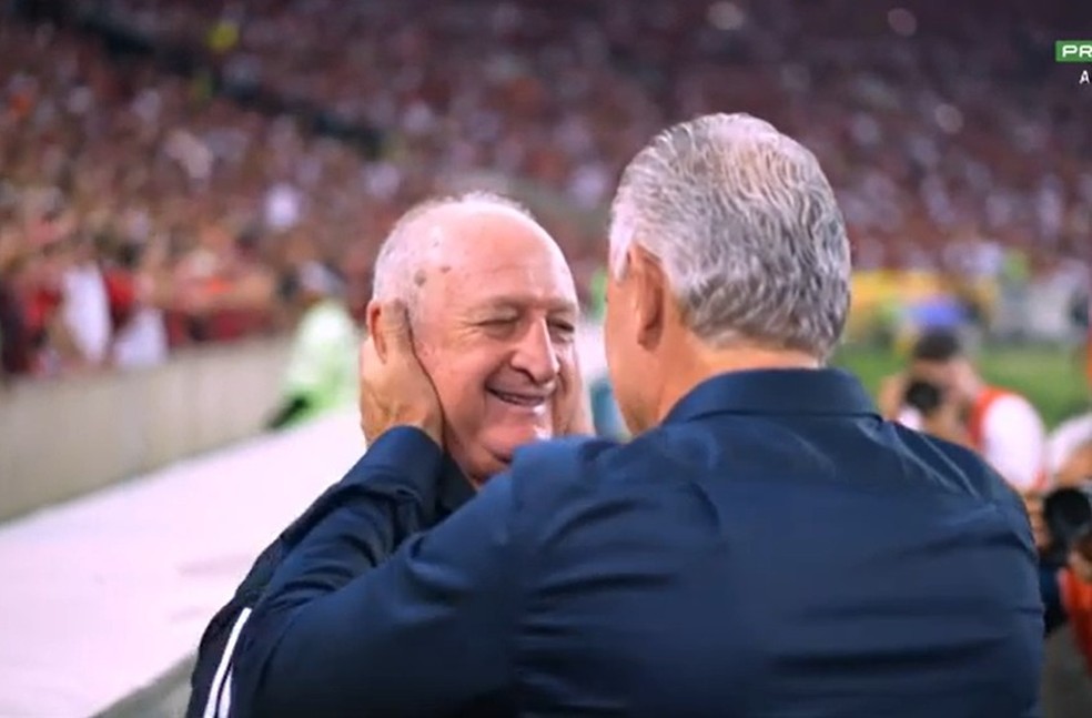 Felipão e Tite conversam no Maracanã — Foto: Reprodução