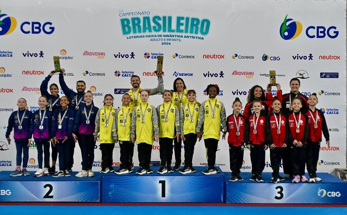 Flamengo e Minas vencem Brasileiro de Ginástica Artística na categoria infantil.