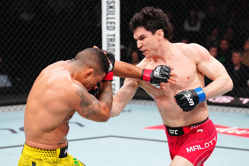 Gilbert Durinho foi nocauteado por Mike Malott — Foto: Chris Unger/Zuffa LLC