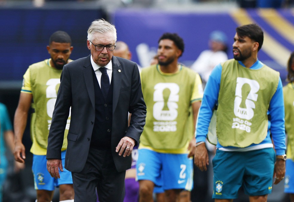 Carlo Ancelotti Brasil Noruega Seleção — Foto: Jeenah Moon/Reuters