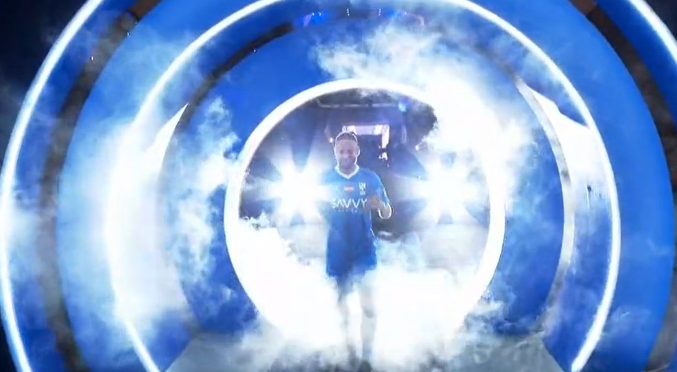 Neymar  emapresentação no Al-Hilal — Foto: Reprodução/Twitter