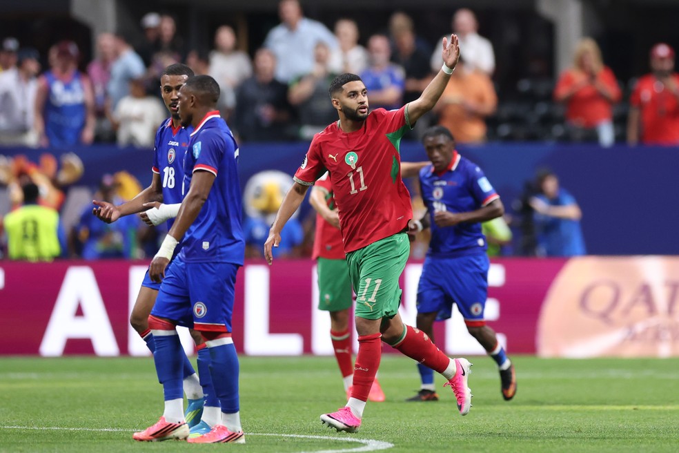 Saibari comemora gol do Marrocos contra o Haiti — Ismael Saibari
