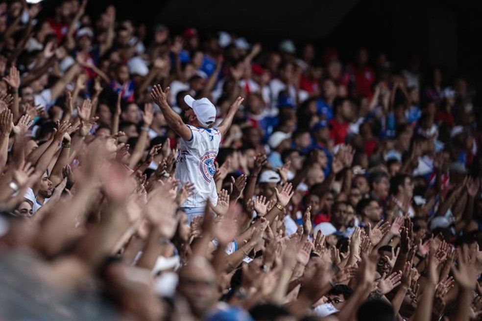 Torcida do Bahia em jogo de Libertadores na Fonte Nova — Foto: Divulgação / Conmebol