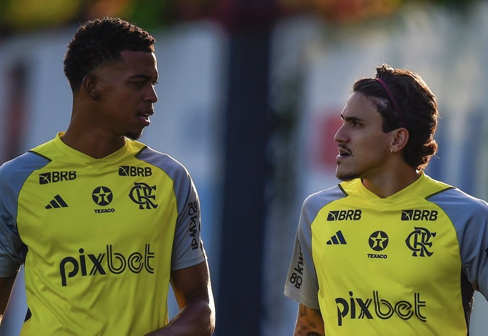 Carlinhos e Pedro treinam no Ninho do Urubu nesta sexta-feira — Foto: Marcelo Cortes/Flamengo