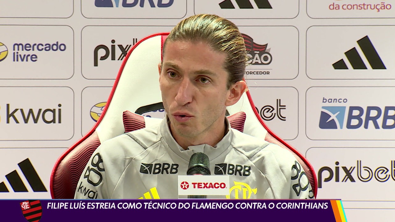 Filipe Luís estreia como técnico do Flamengo contra o Corinthians