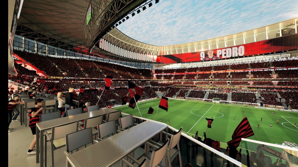 Imagens do projeto do estádio do Flamengo — Foto: Reprodução