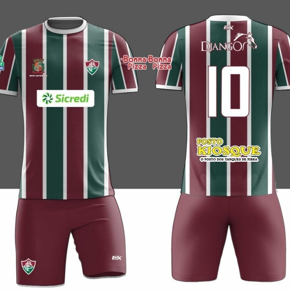 Um dos uniformes do Fluminense de Mato Leitão — Foto: Reprodução