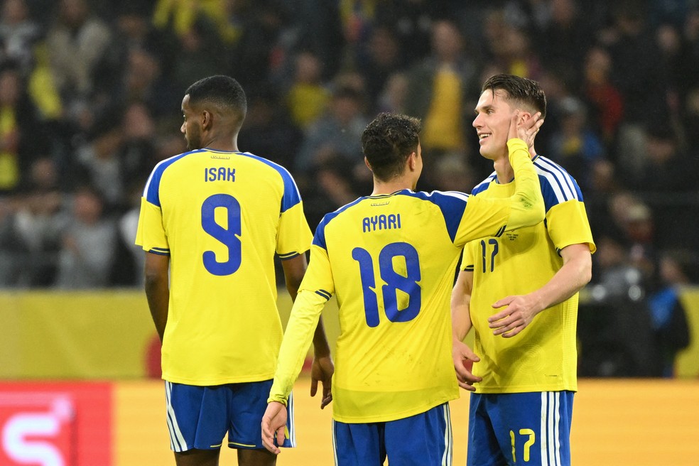 Viktor Gyökeres autor de gol pela Suécia