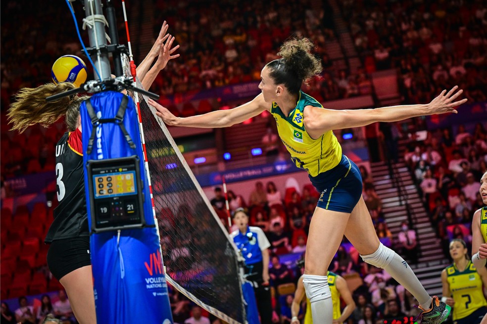 Brasil x Alemanha, Liga das Na&ccedil;&otilde;es feminina de v&ocirc;lei &mdash; Foto: Volleyball World