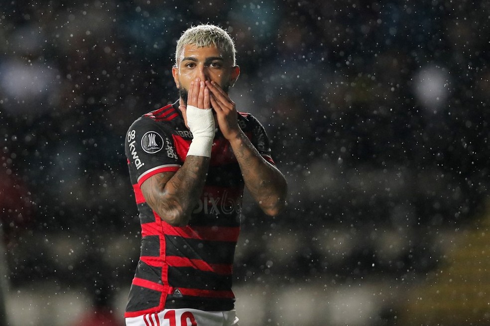 Gabigol; Flamengo; Palestino; Libertadores — Foto: Javier TORRES / AFP