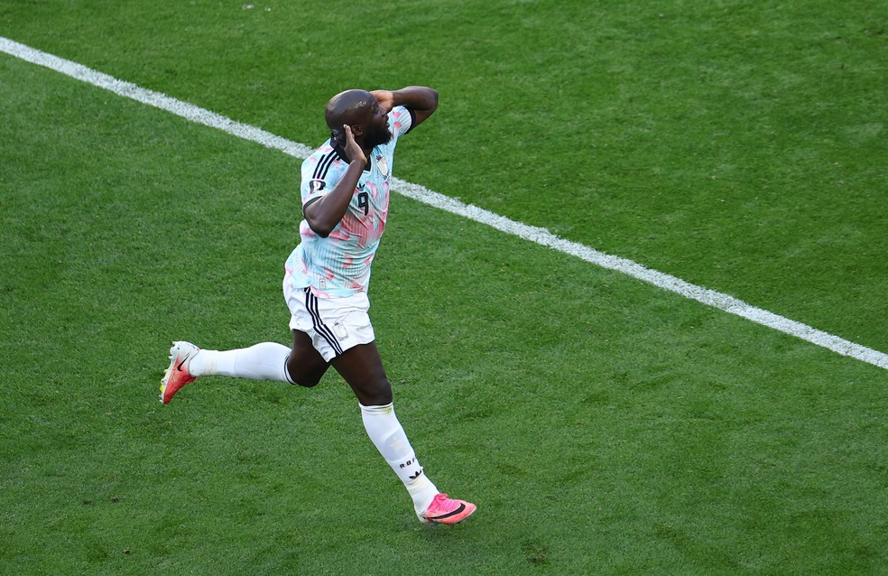 Lukaku comemora gol da Bélgica contra os Estados Unidos — Foto: REUTERS