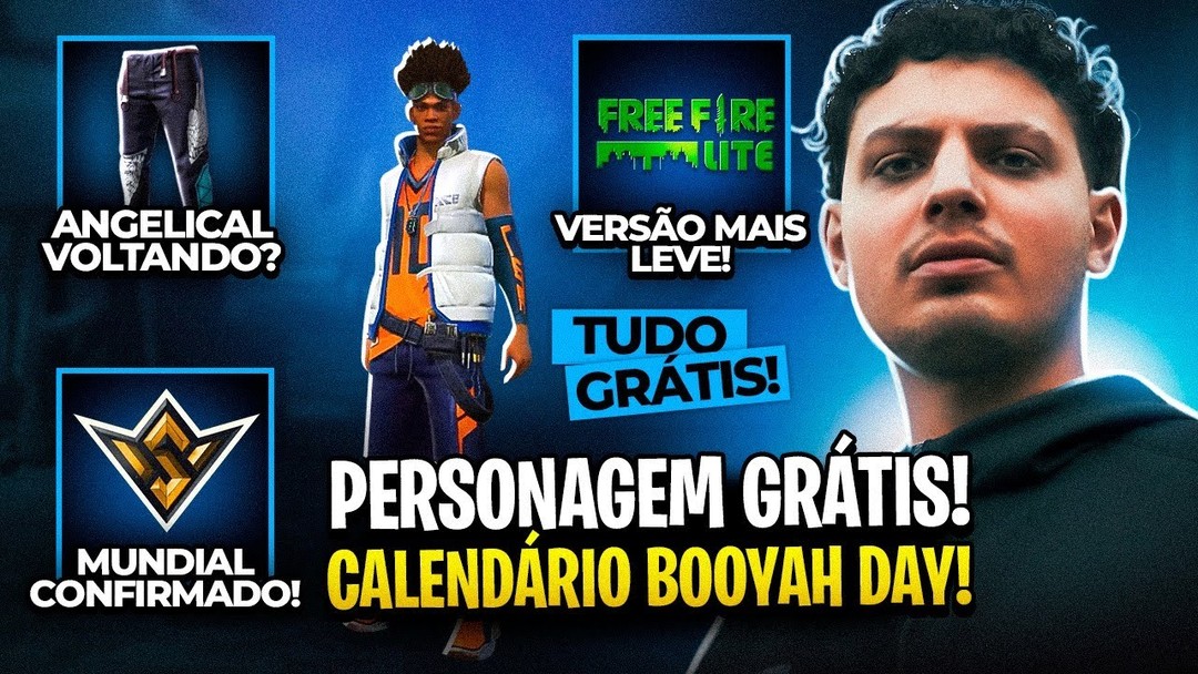 FreeFire - Codiguin Infinito Mundial , Passe Grátis, Calça Angelical Verde,  Calendário Semanal FF! 