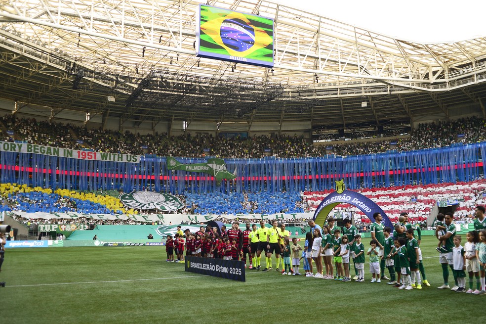 Palmeiras x Flamengo no Allianz Parque pelo Campeonato Brasileiro — Foto: Marcos Ribolli