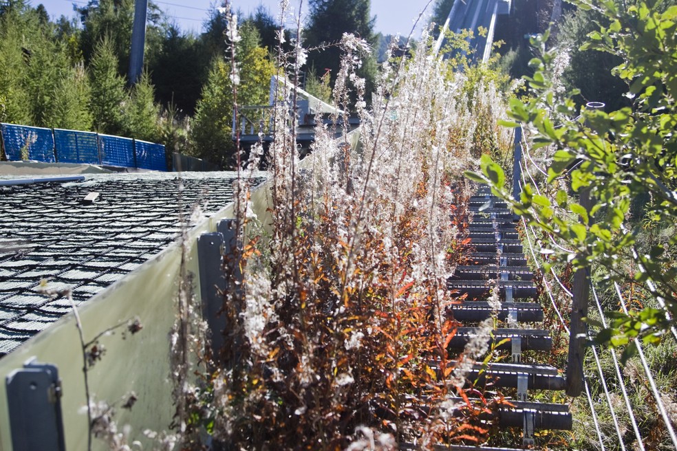 Estrutura da rampa de salto de esqui está abandonada desde 2012 — Foto: MARCO BERTORELLO / AFP