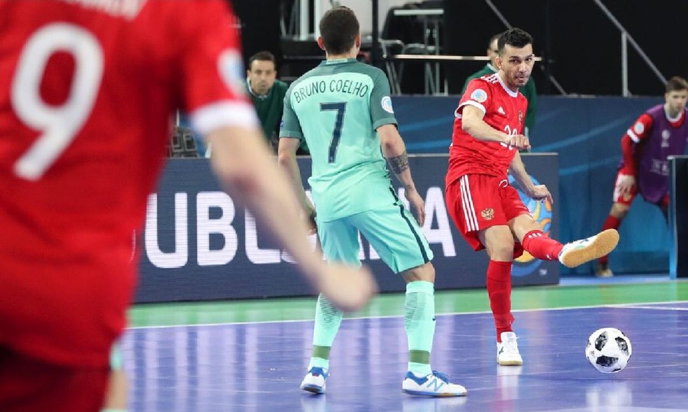 Esquerdinha em ação pela seleção da Rússia  — Foto: Arquivo Pessoal