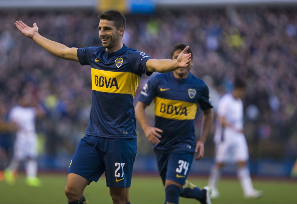 Jonathan Calleri gol Boca x Quilmes — Foto: AP 