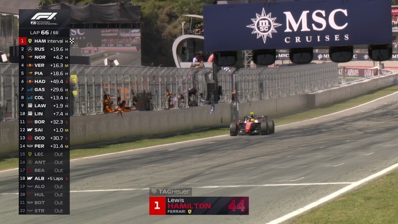Presidente da Ferrari parabeniza Hamilton por 1ª vitória com equipe