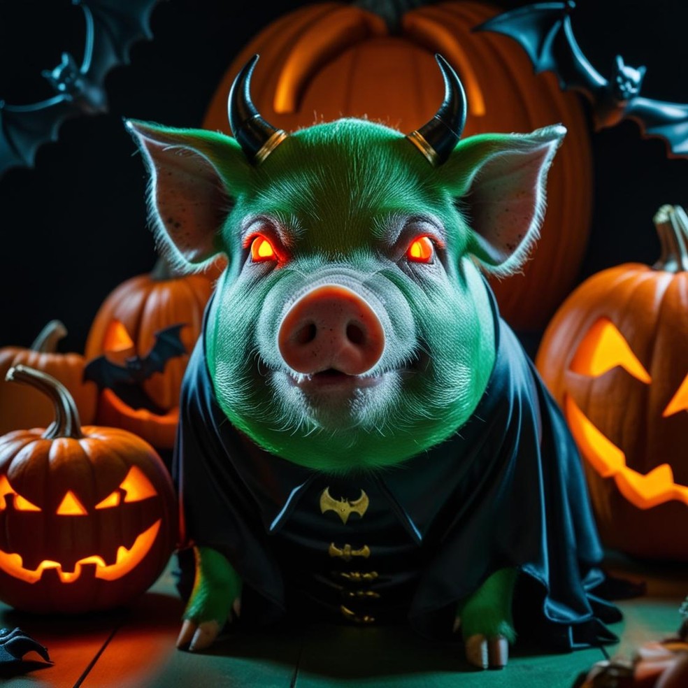 Mascote do Palmeiras para o halloween criado através de inteligência artificial — Foto: ge
