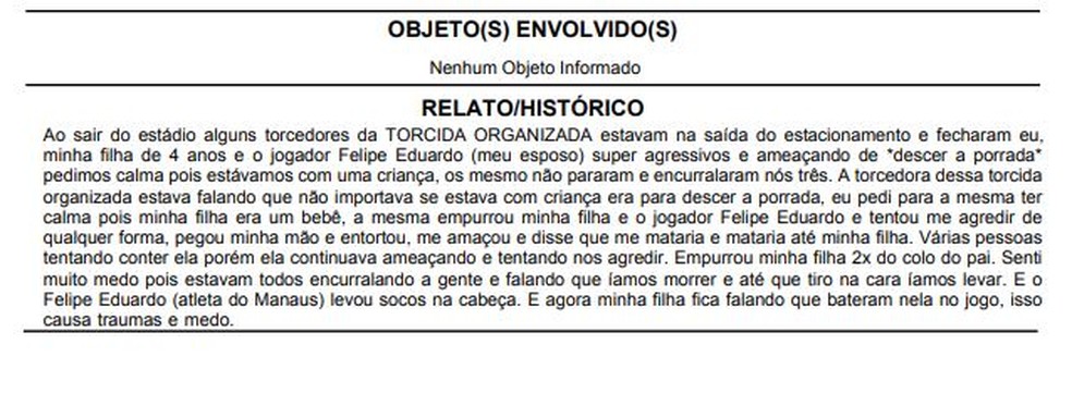 B.O registrado Felipe Tiririca — Foto: Reprodução