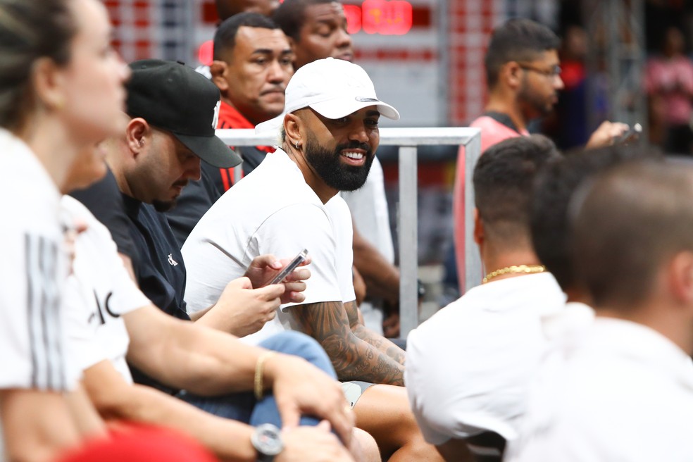 Gabigol marcou presença no Maracanãzinho — Foto: Gilvan de Souza/Flamengo
