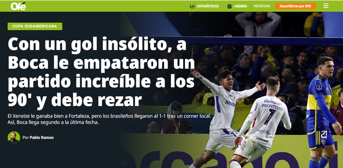 Argentine newspapers talk about Boca’s draw with Fortaleza: “You must pray” |  South American Cup
