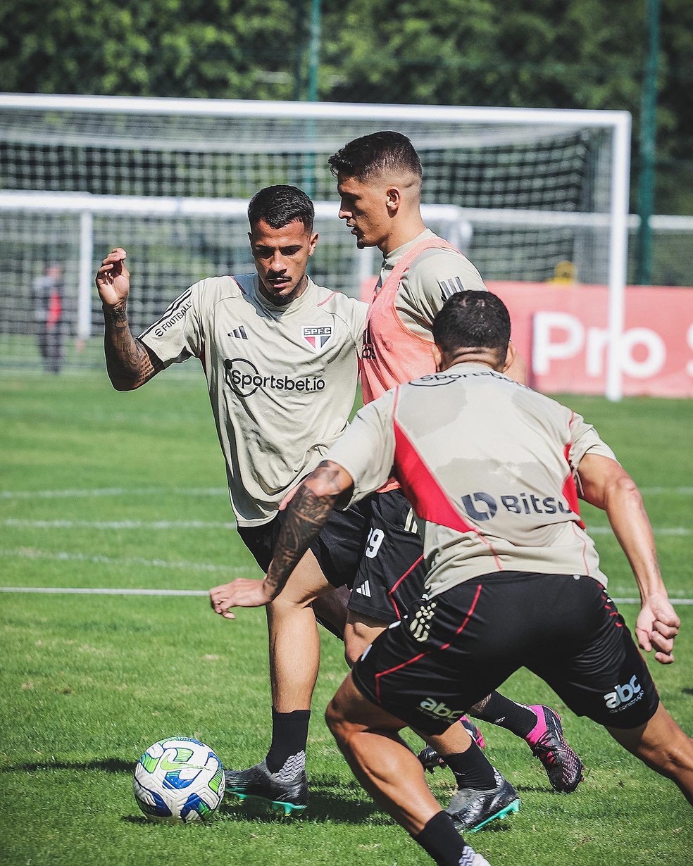Pablo Maia em treino do São Paulo — Foto: Divulgação