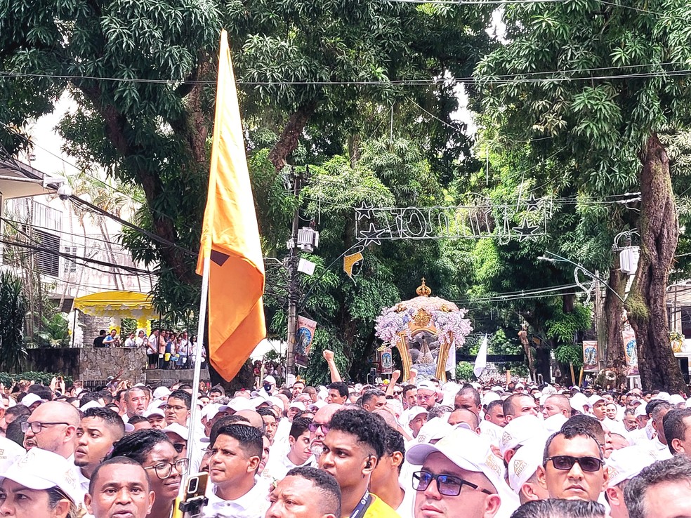 Imagem de Nossa Senhora no Círio de Nazaré 2024 — Foto: Nicksson Melo/ge Pará