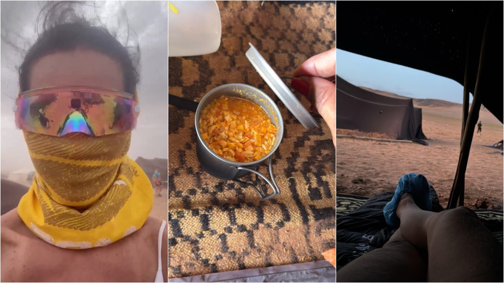 Josy enfrentou frio, carregou o próprio mantimento e também teve que lidar com os machucados que apareceram durante a ultramaratona — Foto: Arquivo pessoal