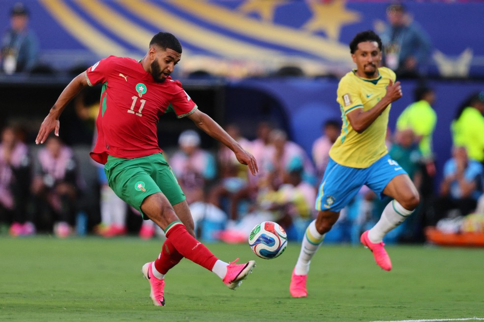 Saibari gol Marrocos Brasil Seleção Copa do Mundo — Foto: Caean Couto/Reuters