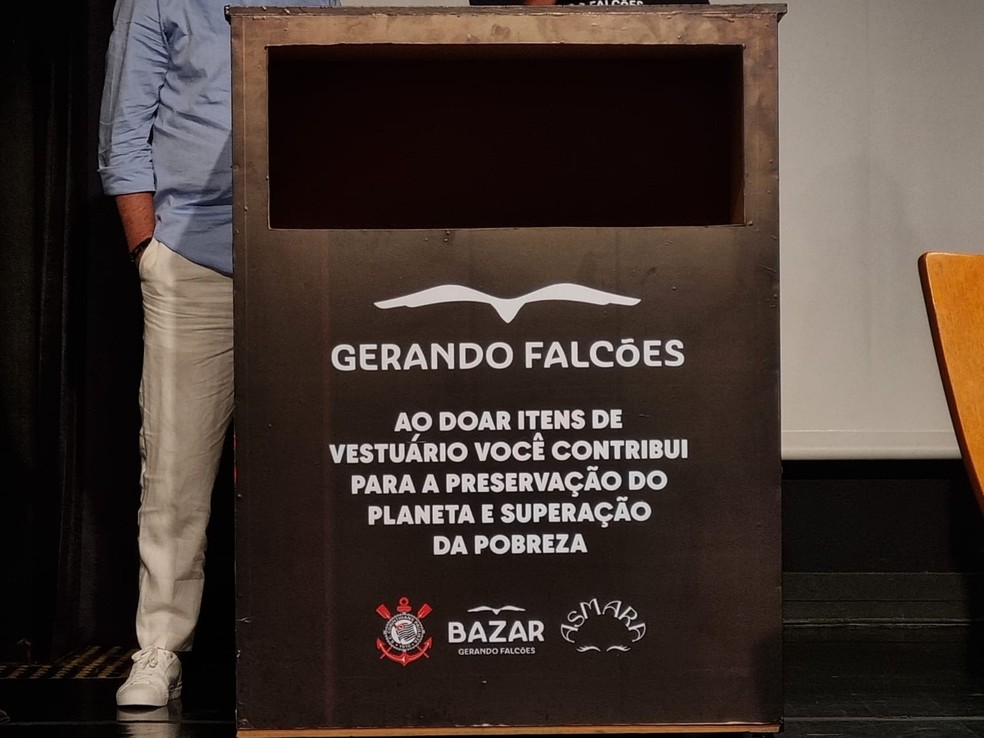 Caixa de doações do projeto entre Corinthians e ONG Gerando Falcões