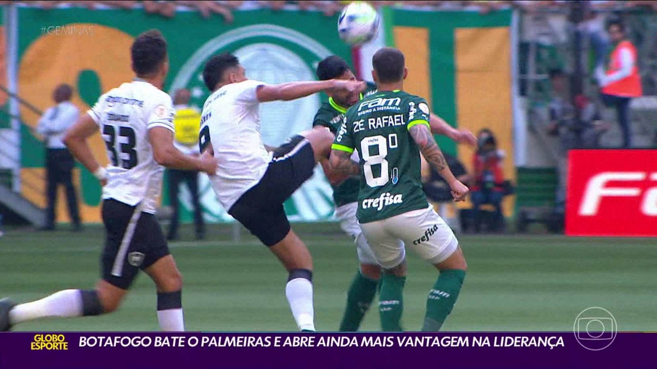 Gols do Brasileirão: Botafogo bate o Palmeiras e abre vantagem na liderança