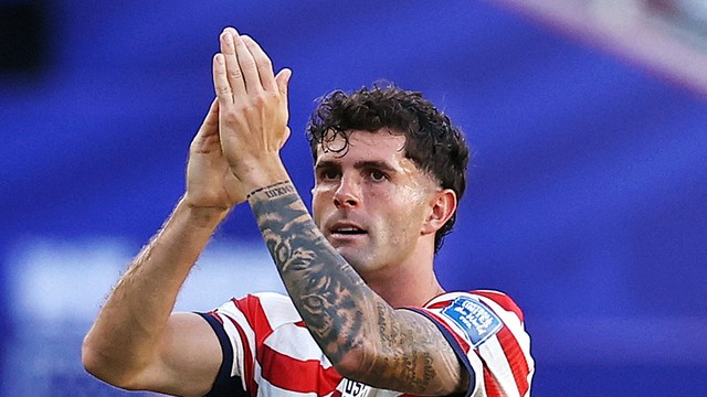 Pulisic, meia dos Estados Unidos, em jogo contra a Bósnia pela Copa do Mundo