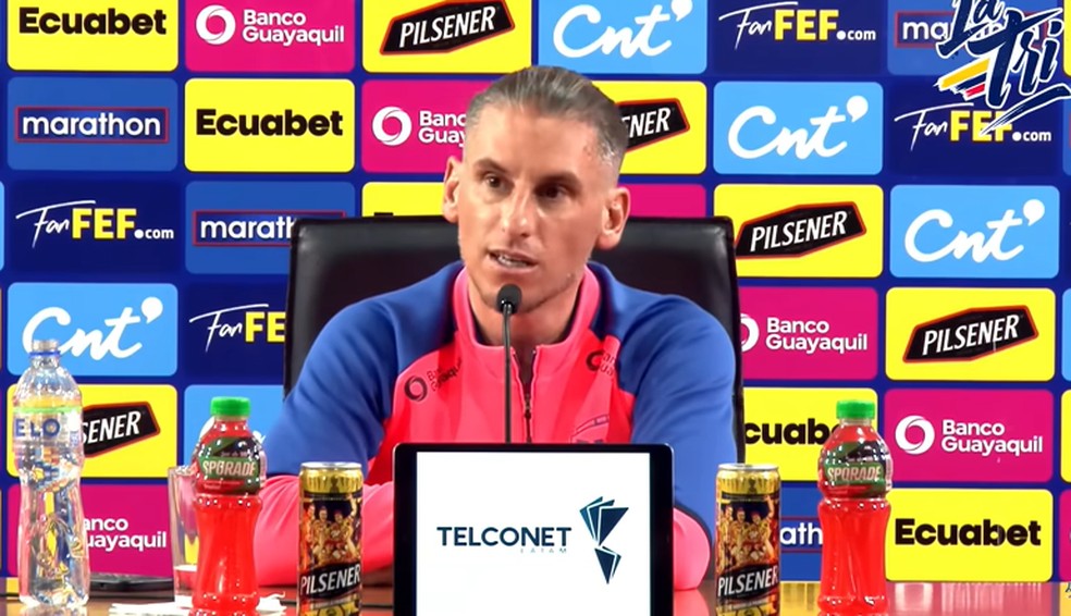 Sebástian Beccacece, Técnico do Equador, em coletiva