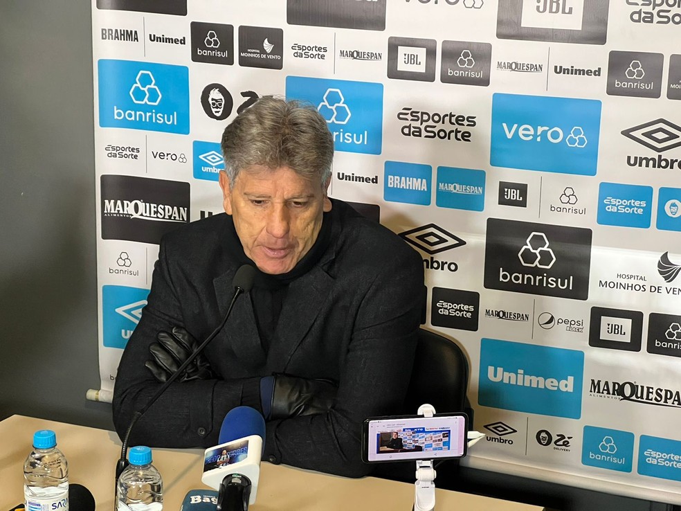 Renato Portaluppi após derrota do Grêmio para o Cruzeiro — Foto: Bruno Halpern/RBS TV