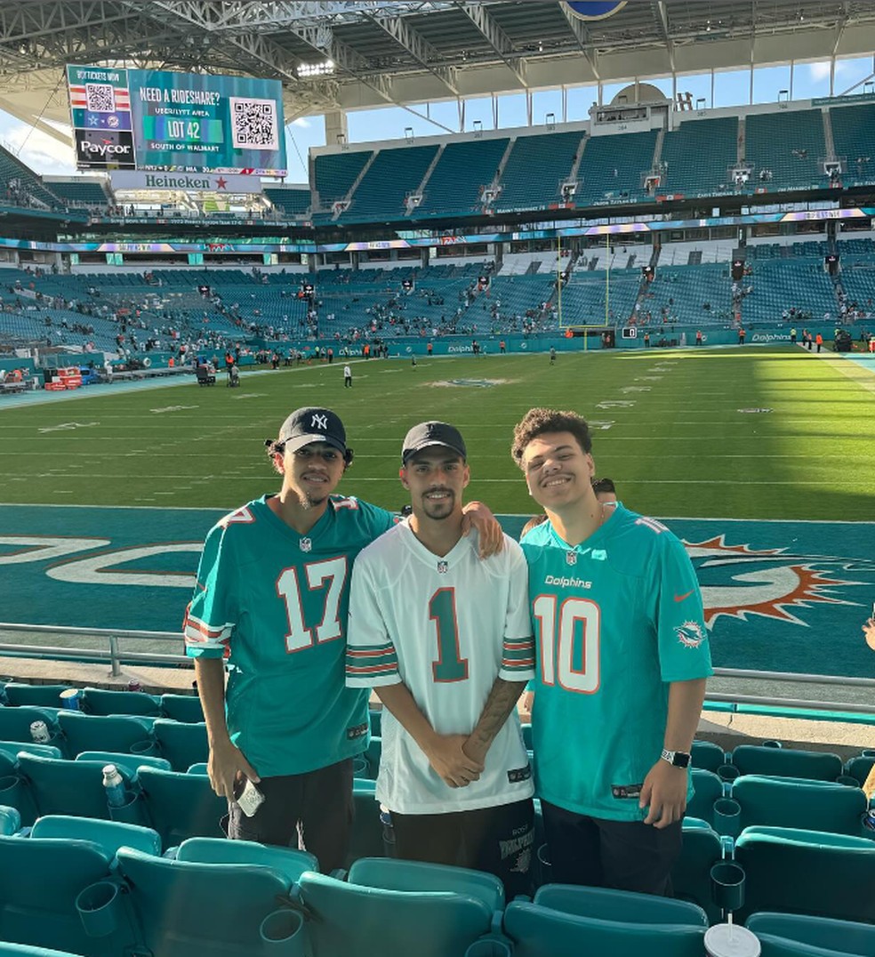 Matheuzinho na NFL — Foto: Reprodução