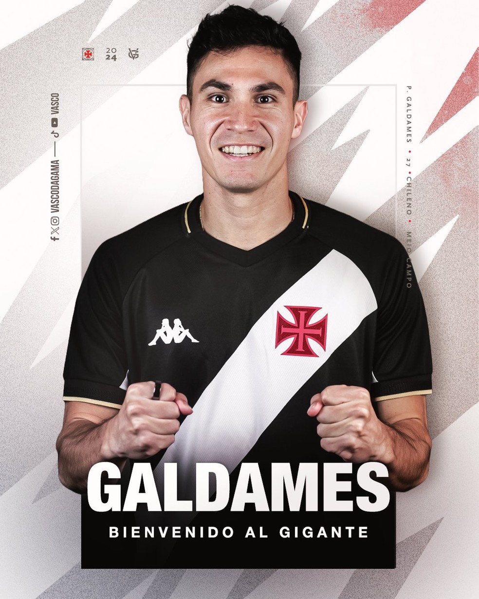 Galdames anunciado pelo Vasco — Foto: Reprodução