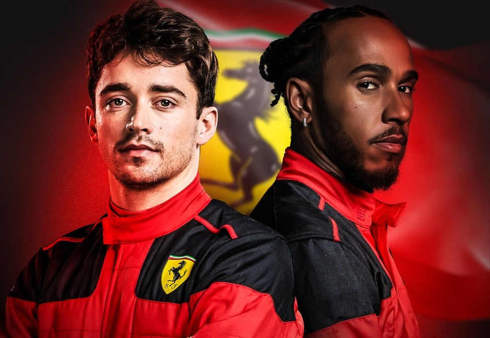 Charles Leclerc e Lewis Hamilton serão companheiros de equipe na temporada 2025 da F1 — Foto: Reprodução/F1
