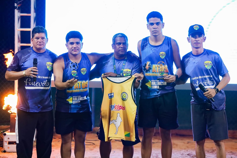 Campeões Série B da 2ª etapa do Acreano de Futevôlei — Foto: Divulgação/FAFTV