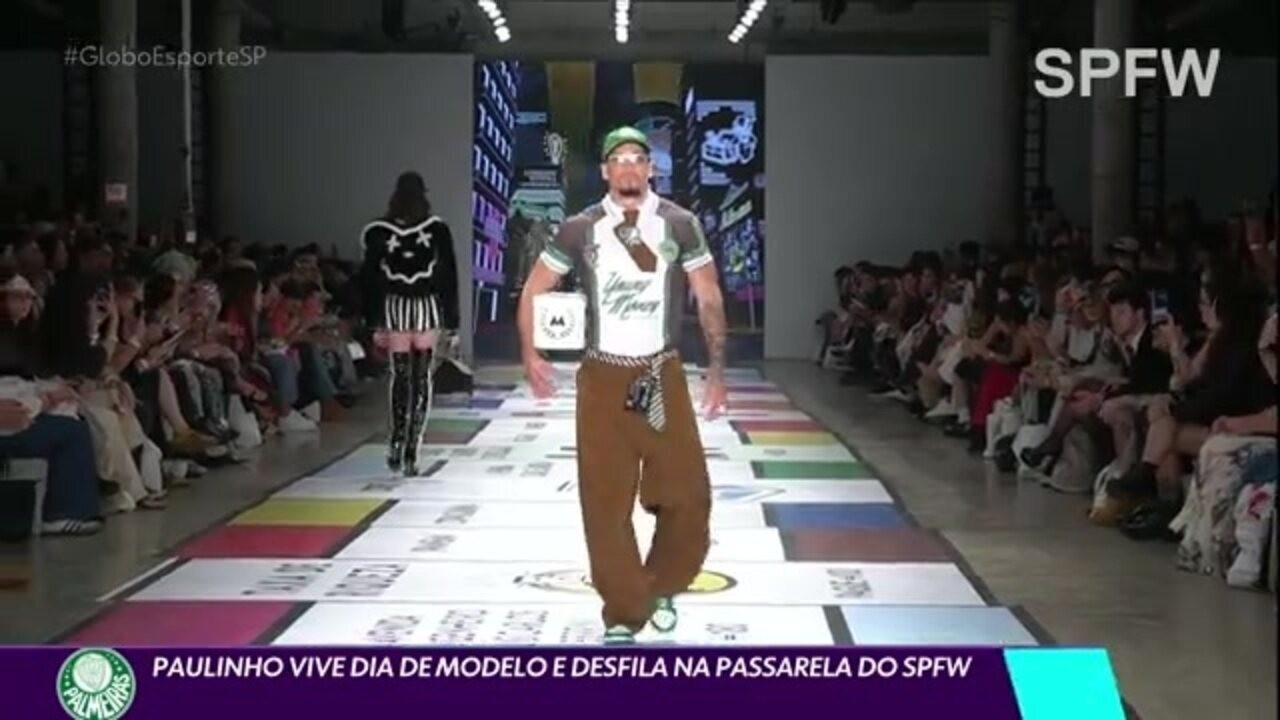 Paulinho do Palmeiras brilha na passarela do São Paulo Fashion Week