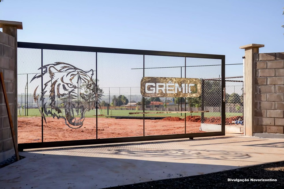 Entrada do CT do Novorizontino sendo construída.