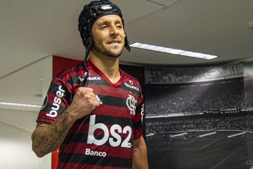 Rafinha após a vitória sobre o Grêmio em 2019 — Foto: Alexandre Vidal/Flamengo