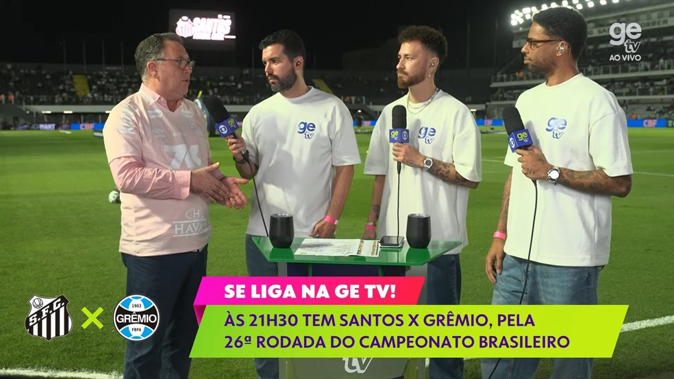 Marcelo Teixeira, presidente do Santos, em entrevista à ge tv — Foto: Reprodução
