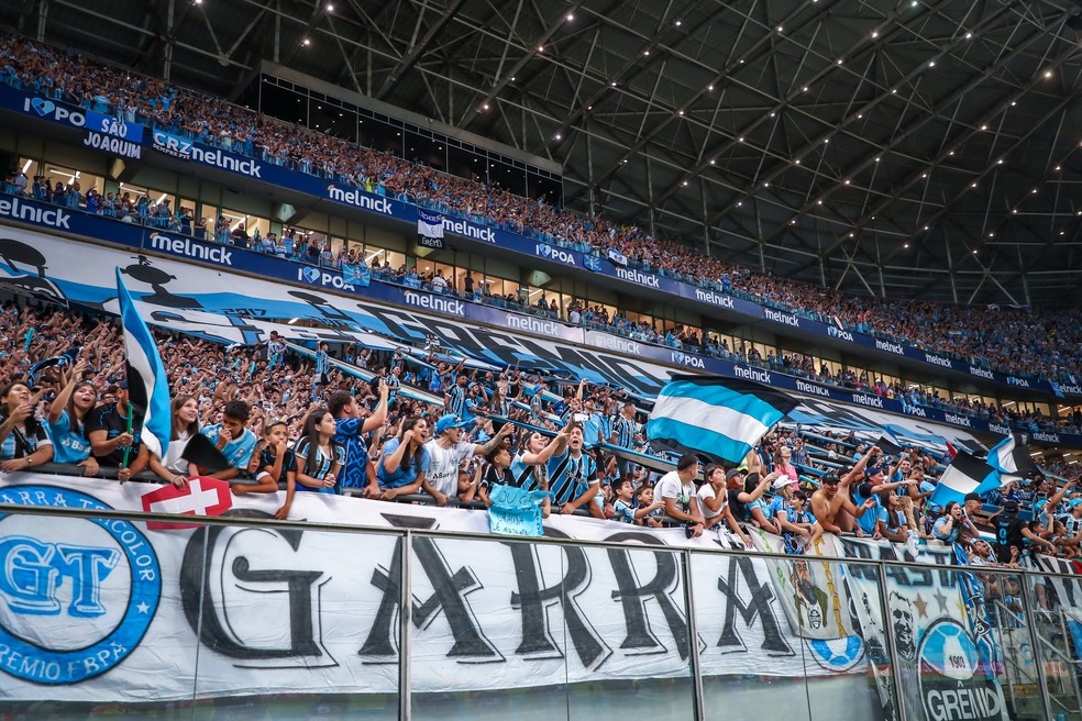 Torcida do Grêmio na Arena — Foto: Lucas Uebel/Grêmio FBPA