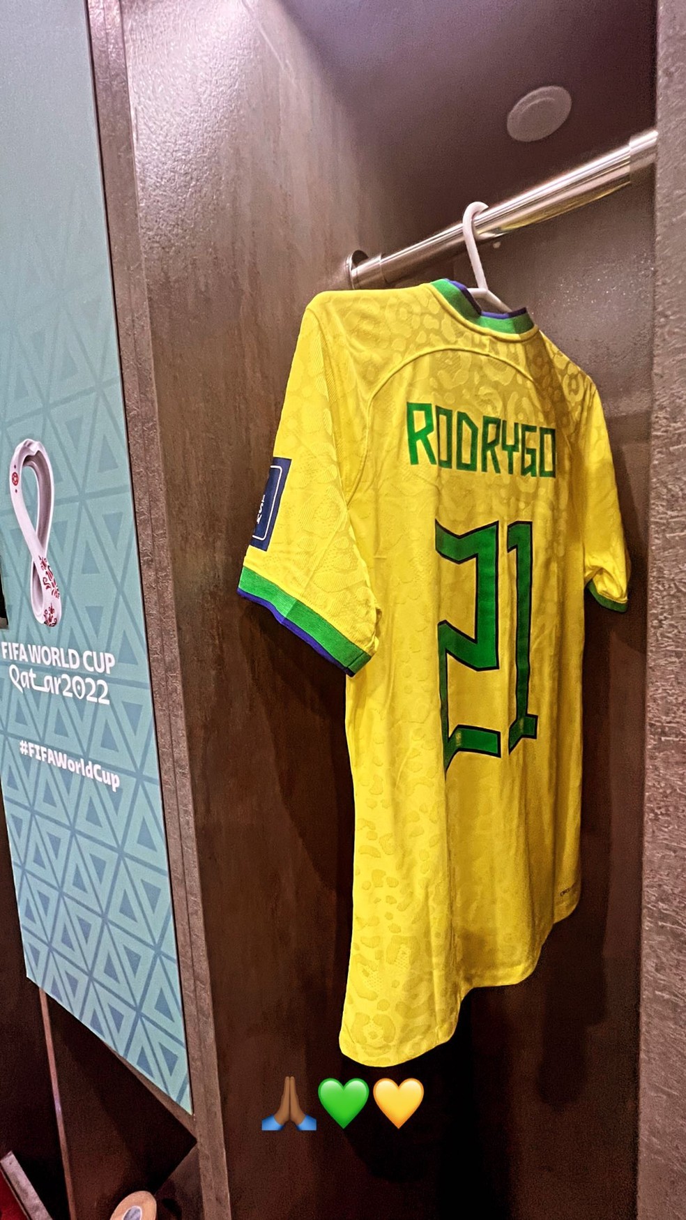 Vestiário do Brasil está pronto para estreia na Copa 2022