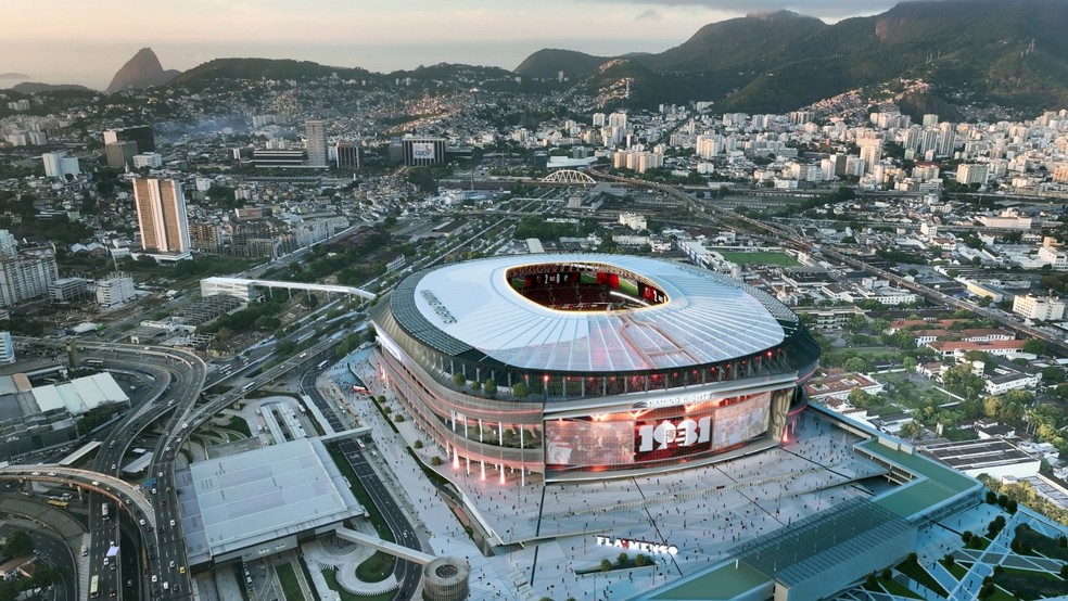 Imagens do projeto do estádio do Flamengo — Foto: Reprodução